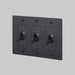 Buster + Punch 3-Gang Toggle Switch – Linear - Black / Without Logo - 3G Toggle