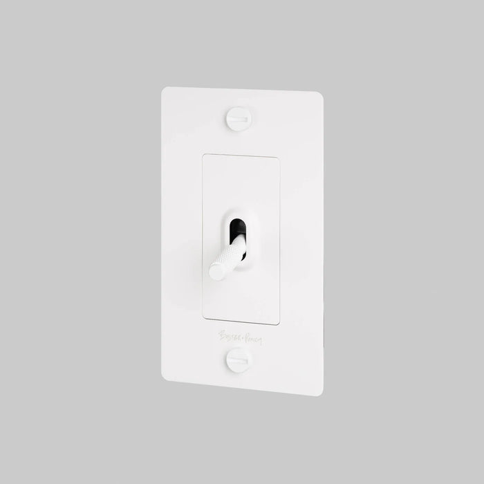 Buster + Punch 1-Gang Toggle Switch – Cross - White / With Logo - 1G Toggle