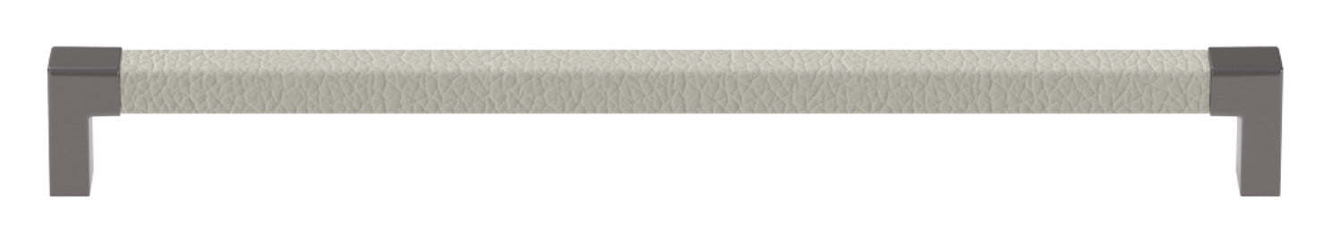 Häfele Elite Leather Cabinet Pull | Slate Graphite Finish & Faux Leather Pull