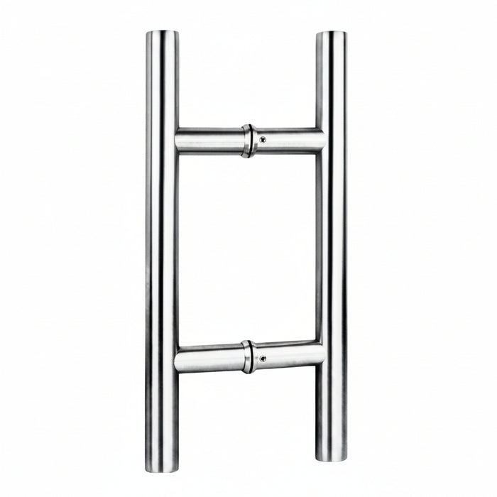 Richelieu 32 mm back-to-back ladder pull handle in polished stainless steel for glass and wood doors